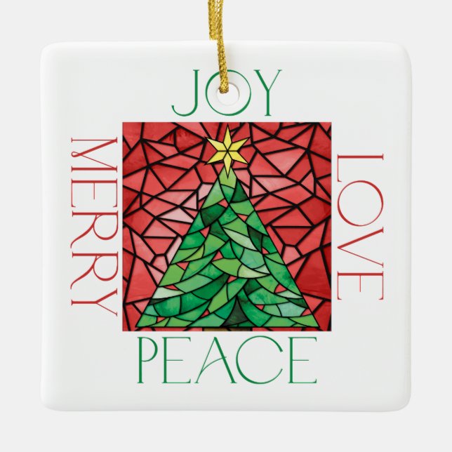 Peace Kärlek Joy Merry Photo Ornament (Framsida)