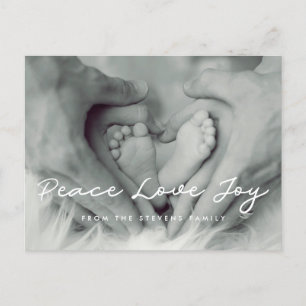 Peace Kärlek Joy Minimalist helgdag-foto Vykort
