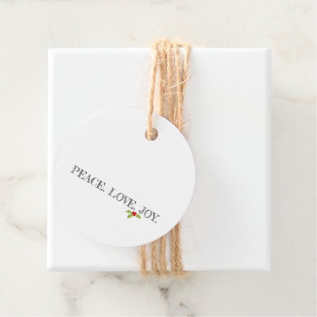 Peace Kärlek Joy Mistletoe Holly jul Helgdag Gåvor Etiketter (På plats)