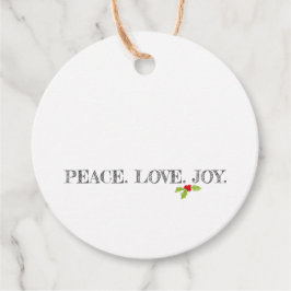 Peace Kärlek Joy Mistletoe Holly jul Helgdag Gåvor Etiketter