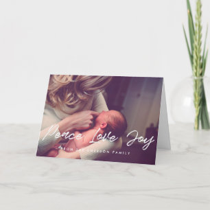 Peace Kärlek Joy Modern Inspirational Photo Helgkort