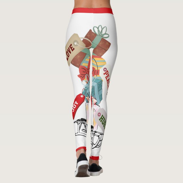 Peace Kärlek Joy Modern julafton Leggings (Baksida)