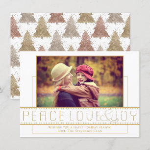Peace Kärlek Joy   Modern, minimalistisk foto i Gu Julkort