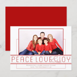 Peace Kärlek Joy | Modern, minimalistiskt foto Julkort