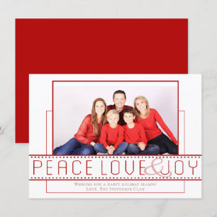 Peace Kärlek Joy Modern, minimalistiskt foto Julkort