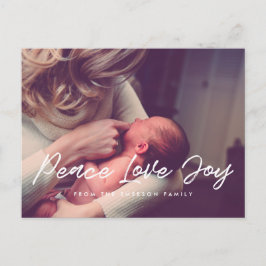 Peace Kärlek Joy, modernt helgdag-foto Vykort