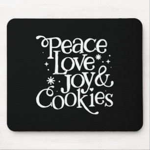 Peace Kärlek Joy och Cookies-jul Musmatta