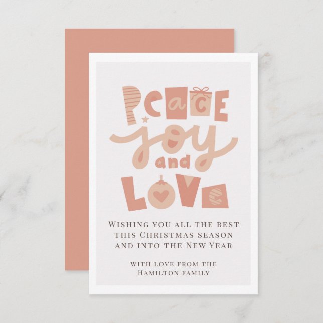 Peace Kärlek Joy Photo jul Card Inbjudningar (Fram/baksida)