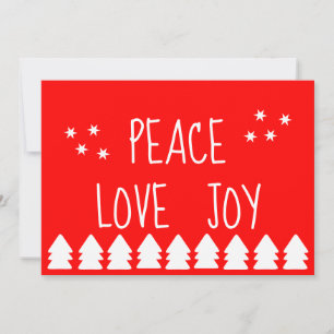 Peace Kärlek Joy Red Helgdag Card Julkort