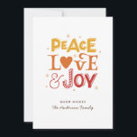 Peace Kärlek Joy. Skeppsbrev till julvintern Julkort<br><div class="desc">Vinterkort för jultid "Peace Kärlek Joy" med söt Helgdag.</div>
