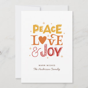 Peace Kärlek Joy. Skeppsbrev till julvintern Julkort