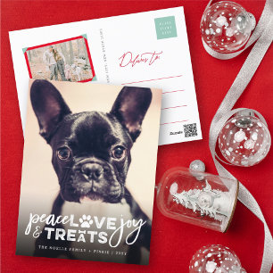 Peace Kärlek Joy Treats Hund älskare Photo Modern Helg Vykort