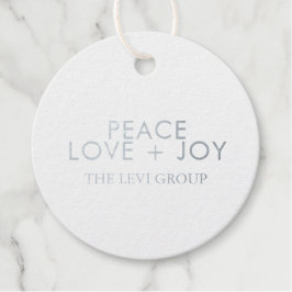 Peace Kärlek Joy Typography-julcirkeln Silver