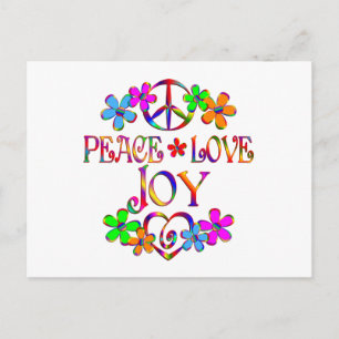 Peace Kärlek Joy Vykort