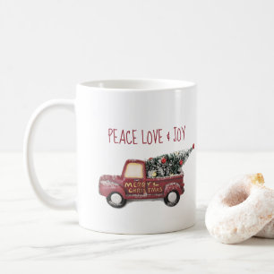 Peace Kärlek & Joy w/RedToy Lastbil God jul Kaffemugg