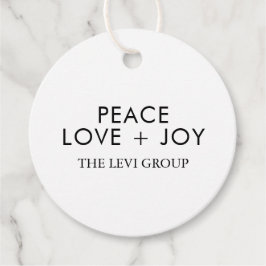 Peace Kärlek Joy White Black Chic Helgdag Gåvor Etiketter