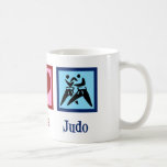 Peace Kärlek Judo Kaffemugg<br><div class="desc">En judejulklapp i coola med fredstecken,  hjärta och två personer som gör modern krigskonst. En underbar present till en japansk judoka.</div>