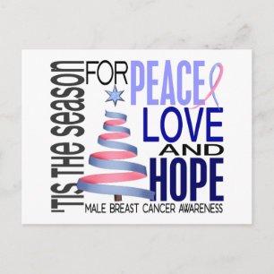 Peace Kärlek jul Helgdag Male Breast Cancer Helg Vykort
