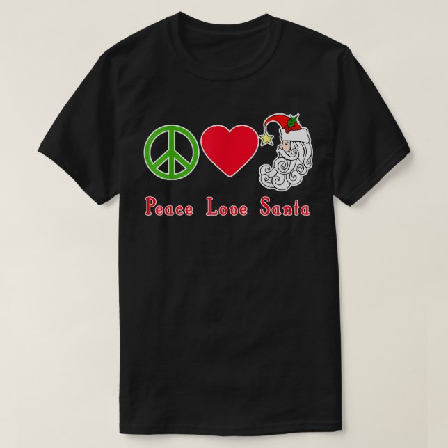 Peace Kärlek Jultomten HELGDAG T Shirt (Design framsida)