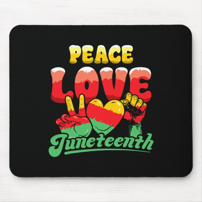 Peace Kärlek Junetelfte afrikanska Afro Black Musmatta (Framsidan)