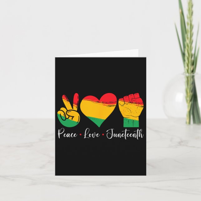 Peace-Kärlek Junetonde 1865 Black Pride Manar Wome Kort (Framsida)