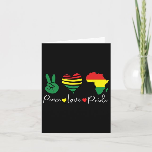Peace-Kärlek Junetonde 1865 Black Pride Manar Wome Kort (Framsida)