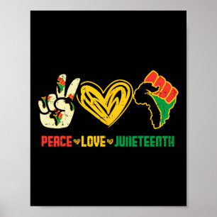 Peace Kärlek Junetonde Flagga 19:e Afrikas svarta Poster