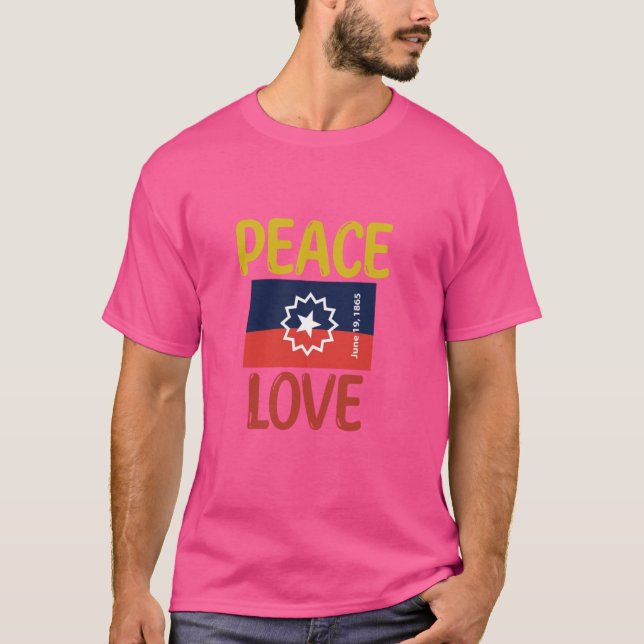 Peace-Kärlek Junetonde, Junetonde Flagga, Frihetsa T Shirt (Framsida)
