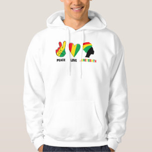 Peace Kärlek Junetonde Pridet Black Girl Black Que Hoodie