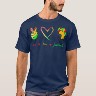 Peace Kärlek Junetonde Pridet Black Girl Black Que T Shirt