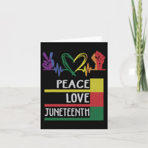 Peace Kärlek Junetonde Pridet Black Girl Women Kort