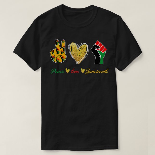 Peace Kärlek Junettionde T Shirt (Design framsida)