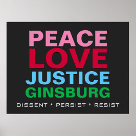 Peace Kärlek Justice GINSBURG Poster