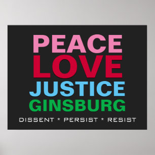 Peace Kärlek Justice GINSBURG Poster