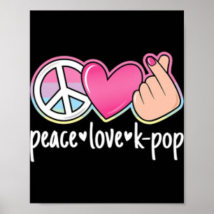 Peace Kärlek K-Pop Cute Kpop Music Anime Älskare Poster