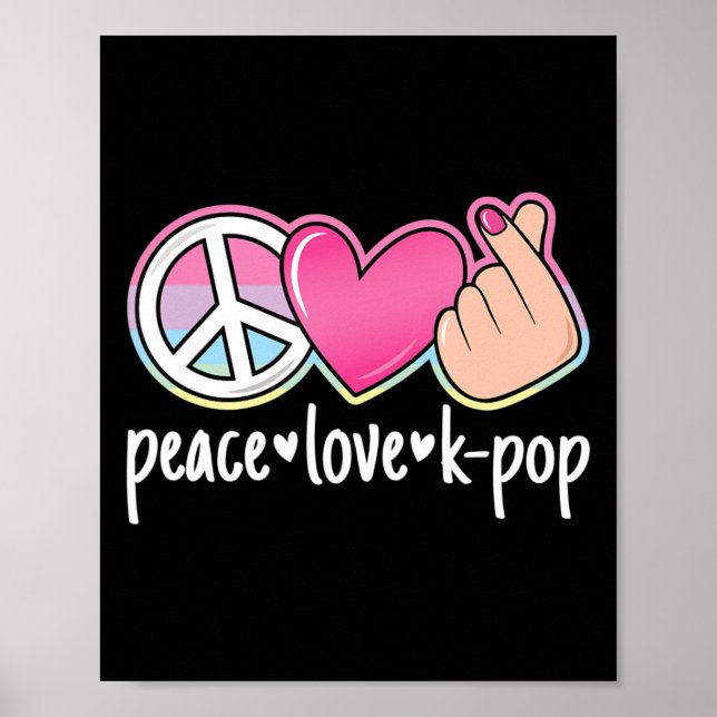 Peace Kärlek K-Pop Cute Kpop Music Anime Älskare Poster (Framsidan)
