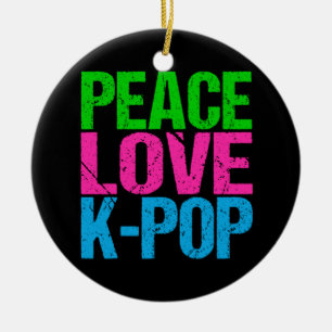 Peace Kärlek K-Pop Music Koreapopjul Julgransprydnad Keramik