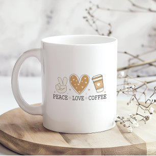 Peace Kärlek-kaffe i Kärlek-kaffeofferten Funny Ly Kaffemugg