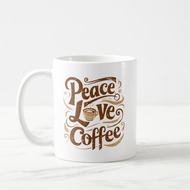 Peace Kärlek Kaffe koppar (Vänster)