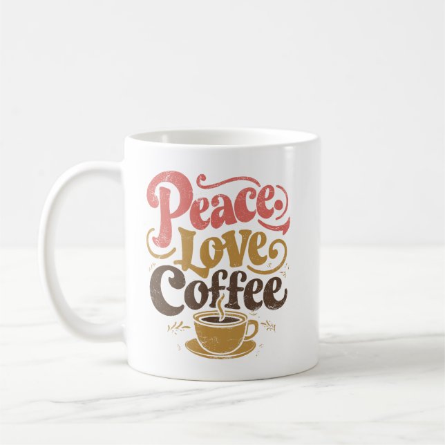 Peace Kärlek Kaffe koppar (Vänster)