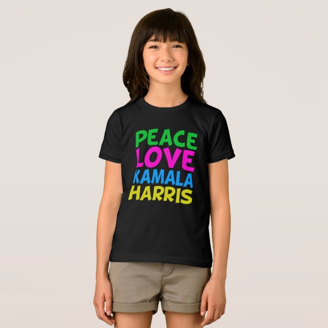 Peace Kärlek Kamala Harris Cute Kids T Shirt (Framsida Full)