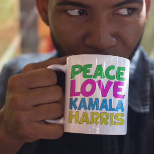 Peace Kärlek Kamala Harris Cute Val Kaffemugg