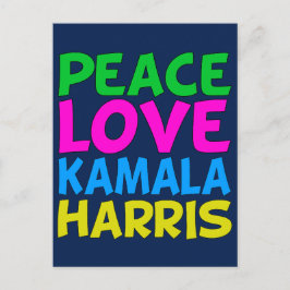 Peace Kärlek Kamala Harris Vykort