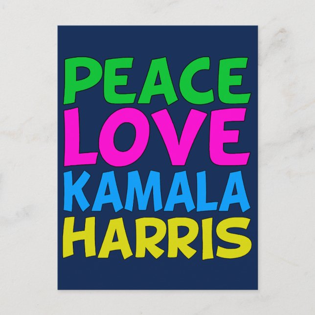 Peace Kärlek Kamala Harris Vykort (Framsida)