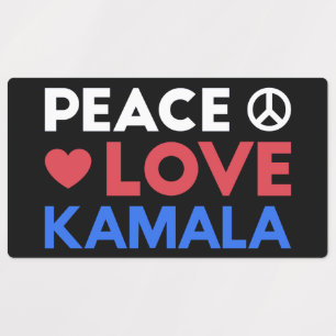 Peace Kärlek Kamala I - Kamala Harris för presiden Klistermärke