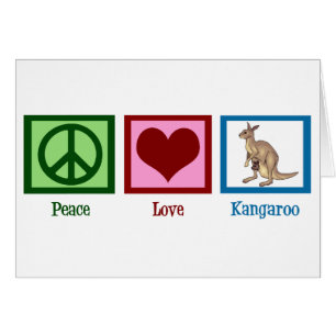 Peace Kärlek Kangaroo Hälsningskort