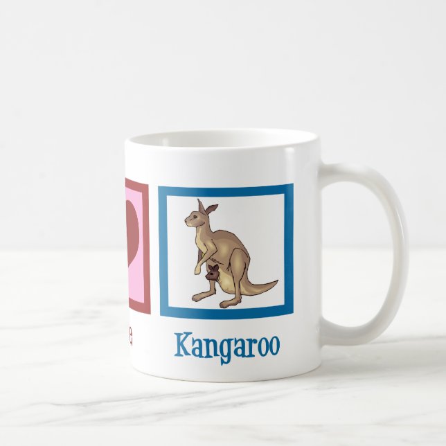 Peace Kärlek Kangaroo Kaffemugg (Höger)