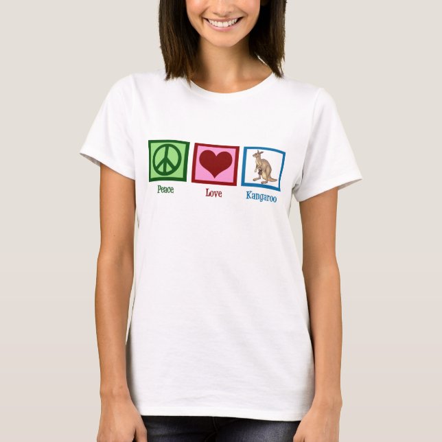 Peace Kärlek Kangaroo T-shirt (Framsida)