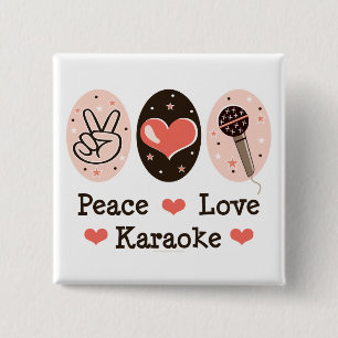 Peace Kärlek Karaoke Button Knapp