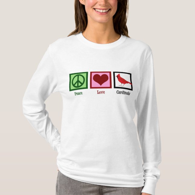 Peace Kärlek-kardinaler T-shirt (Framsida)